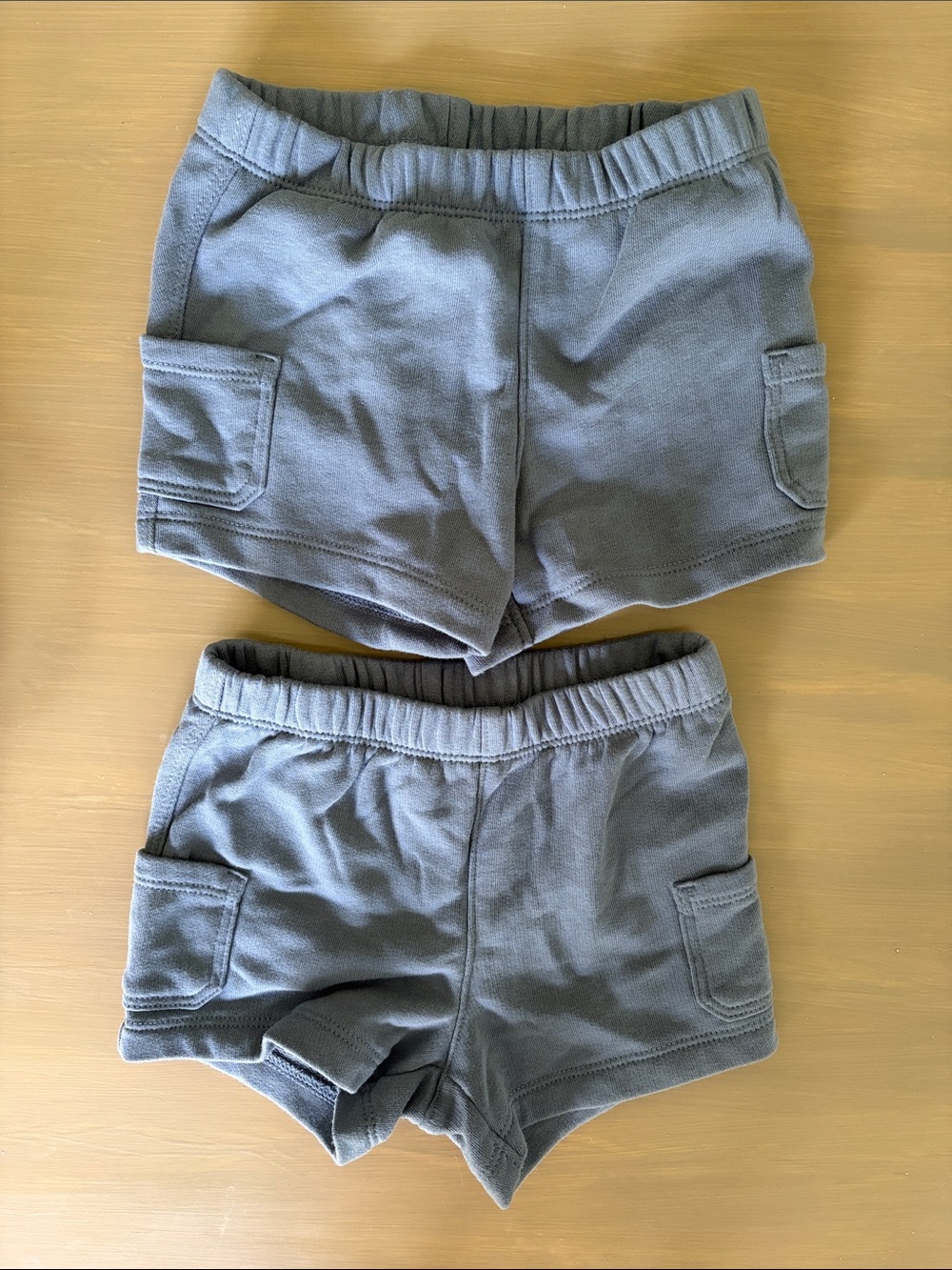 Old Navy Light Blue Elastic Pull-On Shorts Set of Two Size 6-12mo